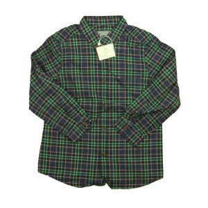 Bonpoint Jungen blau , grüne Plaid-Taste nach unten lange Ärmel 7805826072636