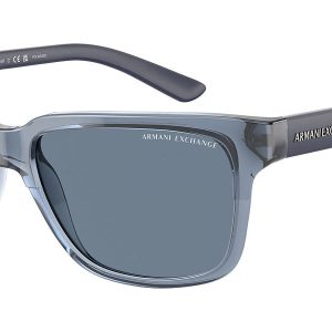 Armani Exchange Unisex 56mm glänzende transparente blaue Sonnenbrille