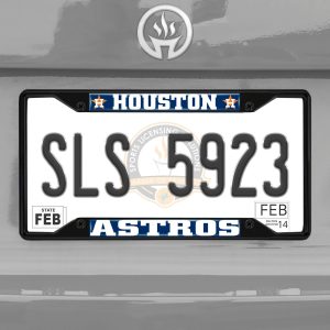 Fanmats Houston Astros Metal License Plate Frame Schwarzer Abgang