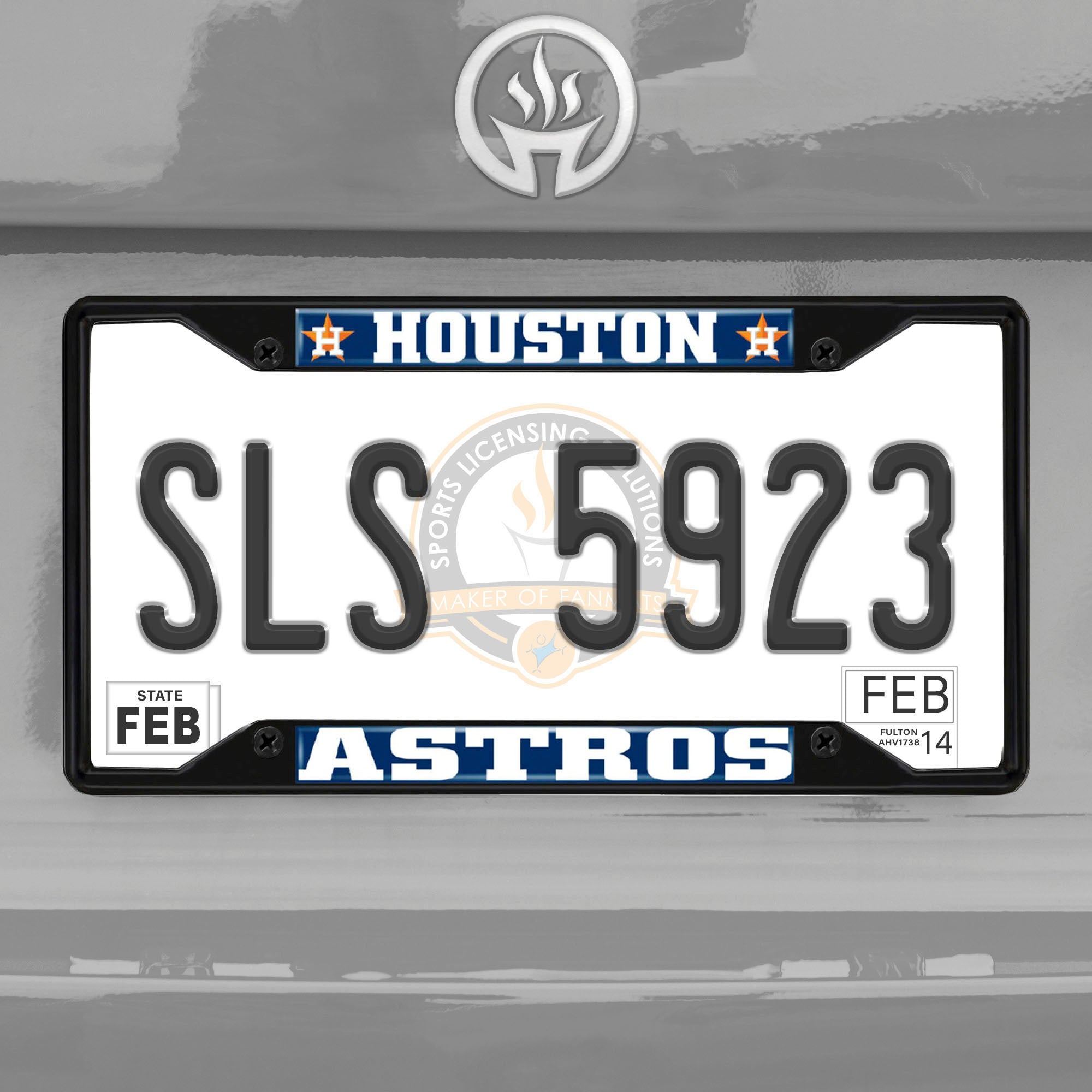 Fanmats Houston Astros Metall Nummernschild Rahmen schwarz Finish