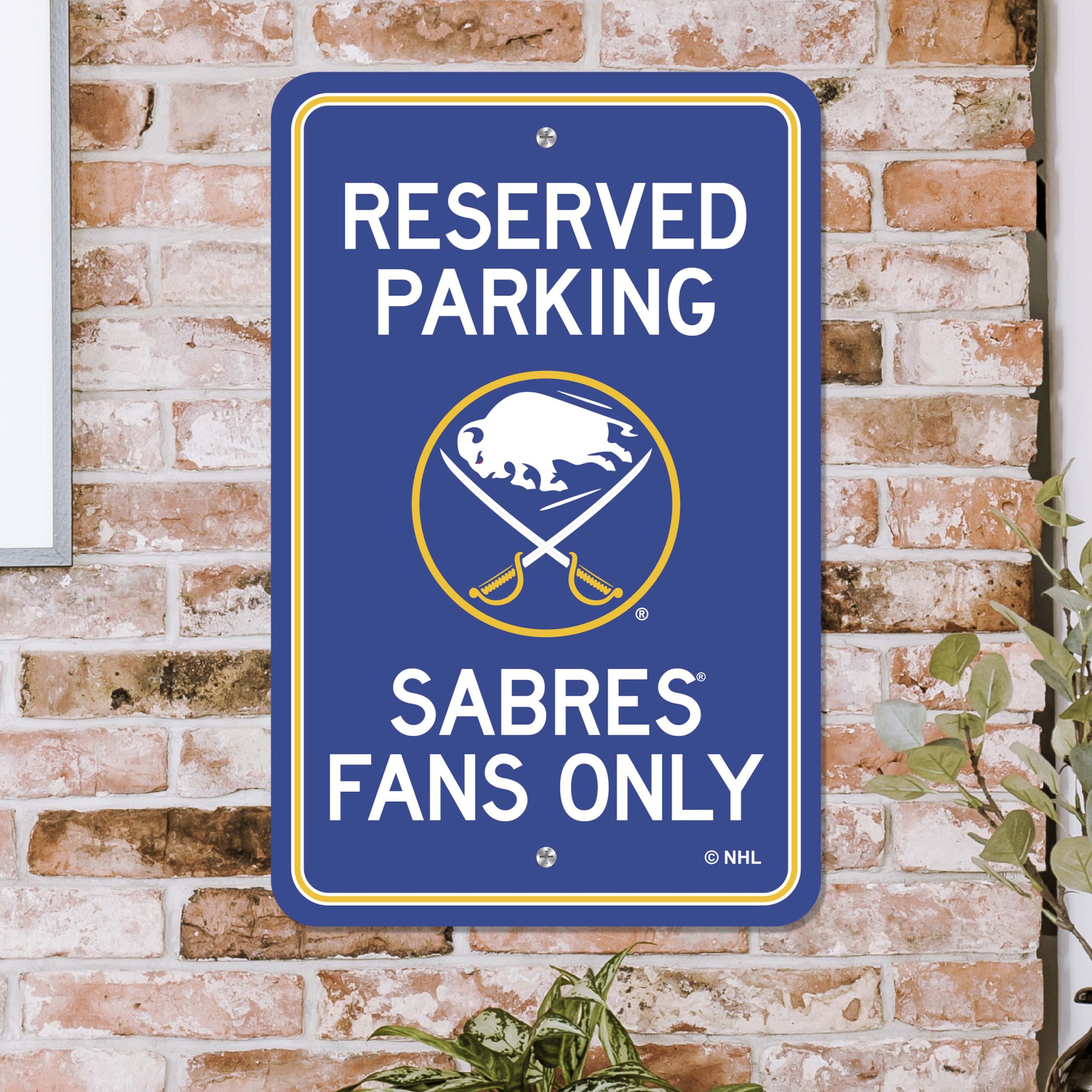 Fanmats Buffalo Sabres Team Farbe reserviert Parkschild Décor 18 "X 11.5" Leichtgewicht
