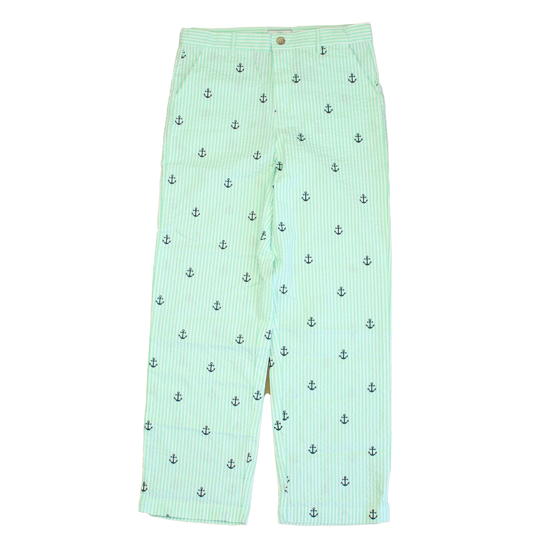 Classic Prep Jungen Anker auf grünen Streifen Hosen