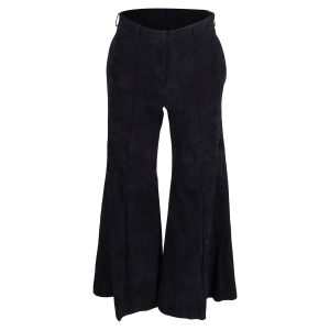 Khaite High-waisted Glockenhose in schwarzem Wildleder 7833143050300