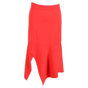 Victoria Beckham Asymmetrischer Midirock aus rotem Acetat