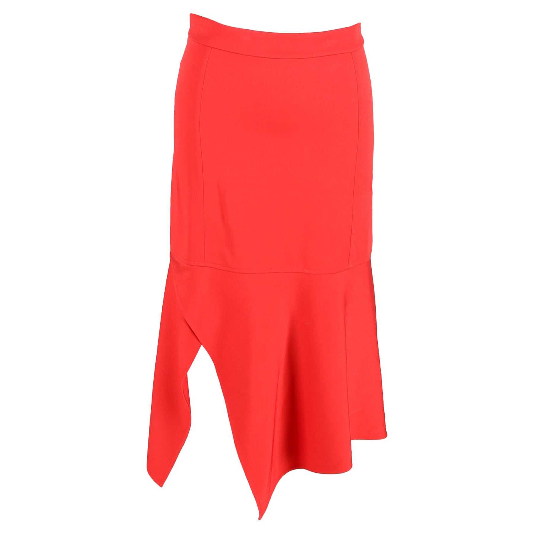 Victoria Beckham Asymmetrischer Midirock aus rotem Acetat