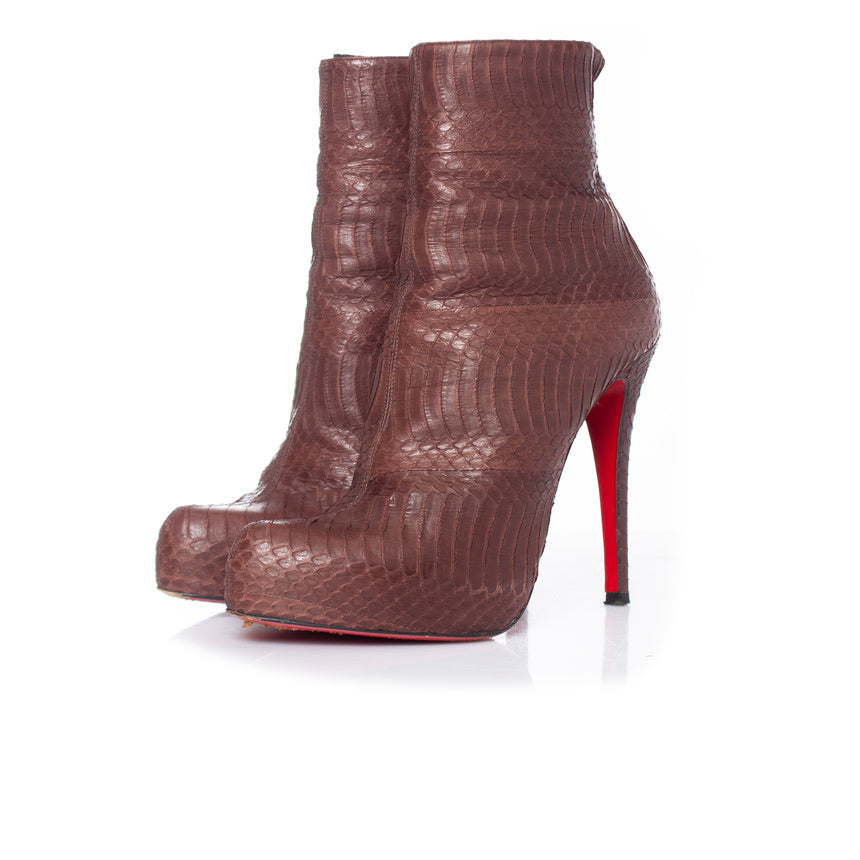 Schlangenleder Plattform Stiefel
