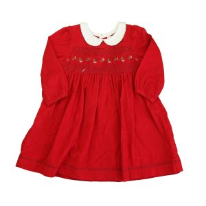 JoJo Maman Bebe Mädchen rot-weiß-grünes Kleid 7805821681724