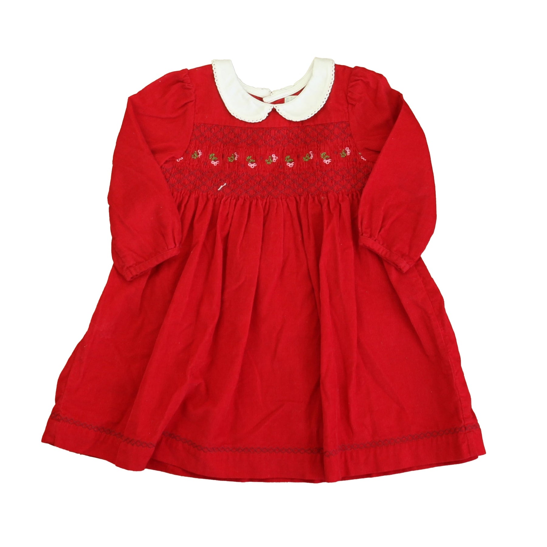 JoJo Maman Bebe Mädchen Rot – Weiß – Grün Kleid