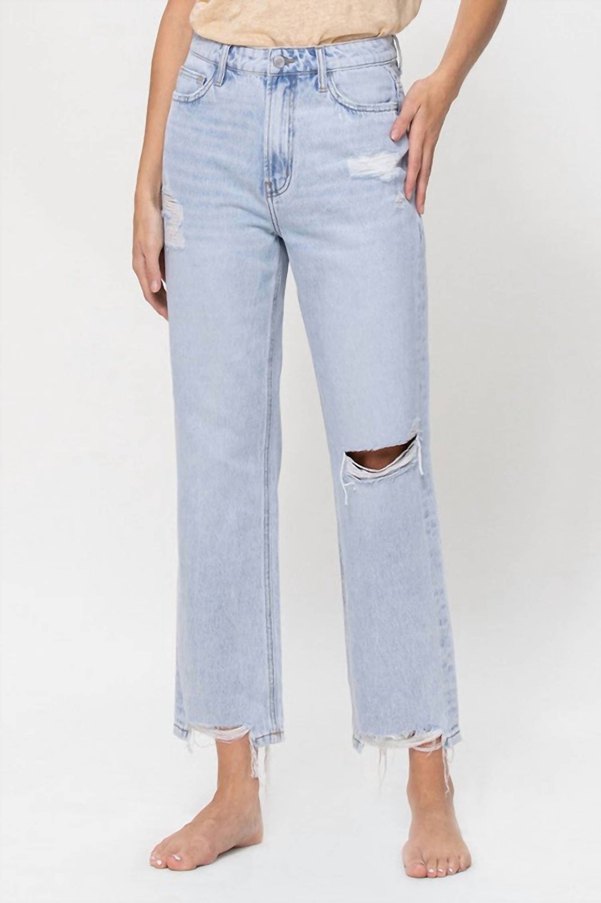 Die Kassie 90S Vintage Boyfriend Jeans in Blau gewaschen