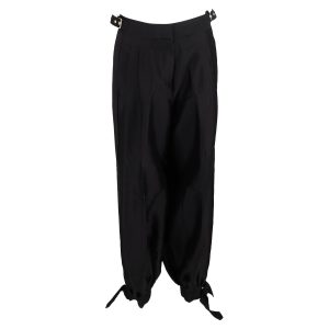 Zimmermann Plissierte High-Waist mit Schnalle Detail Harem Hose aus schwarzer Wolle