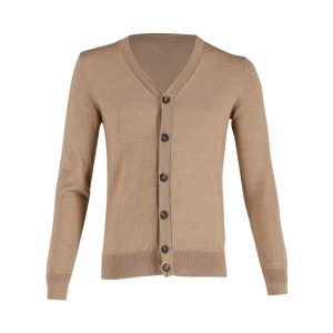 A.P.C Strickjacke mit Knopfleiste in Beige Laine Wolle