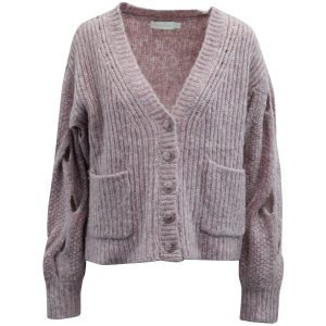Jonathan Simkhai Reagan Strickjacke aus rosa Wolle 7833151635516