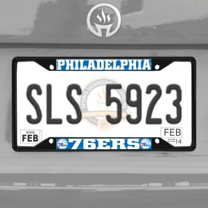 Fanmats Philadelphia 76ers Metal License Plate Frame Schwarzer Abgang