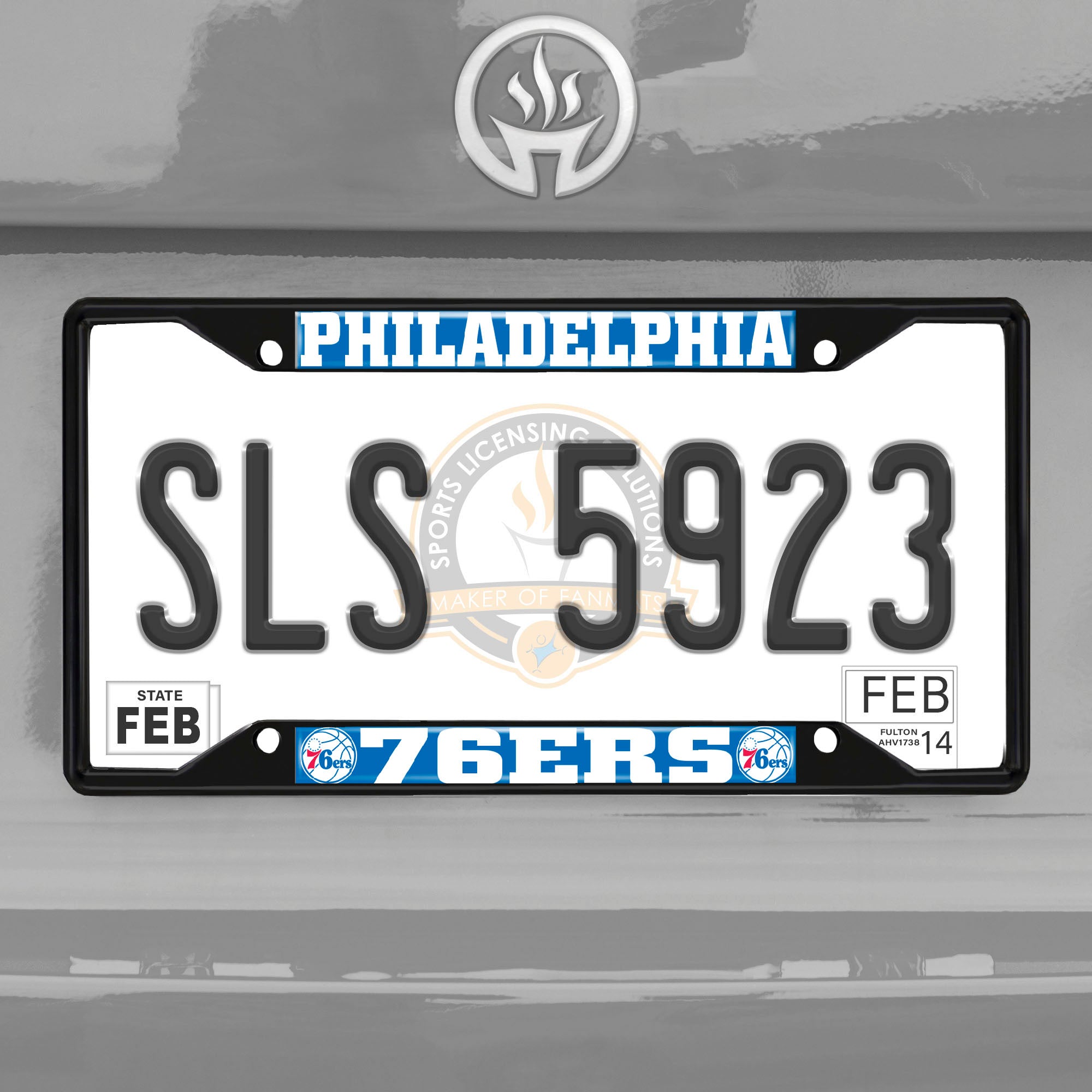 Fanmats Philadelphia 76ers Metall-Kennzeichenrahmen schwarz Finish