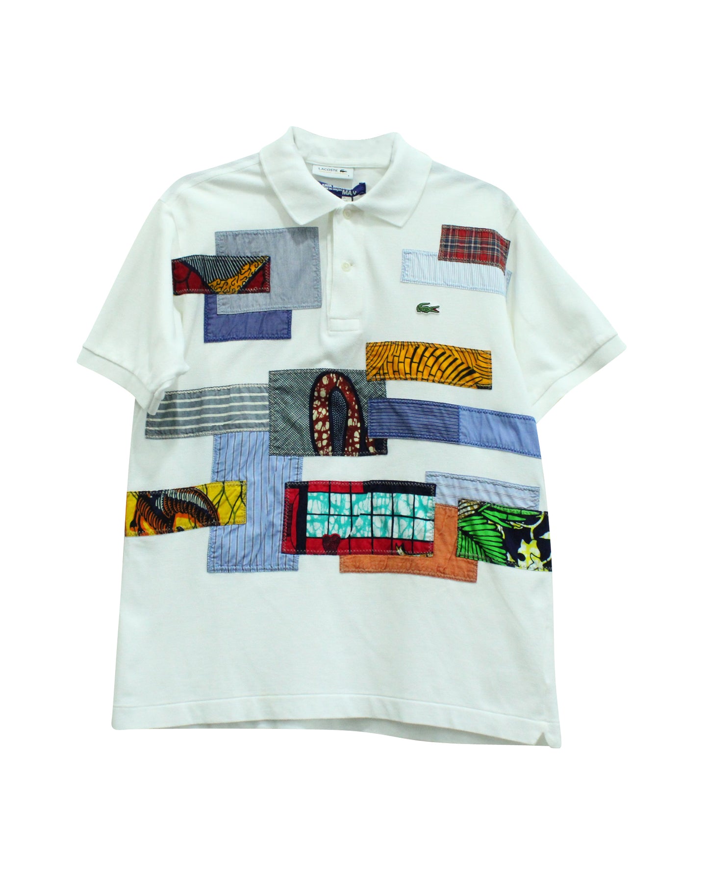 Junya Watanabe x Lacoste Patchwork Polo aus weißer Baumwolle