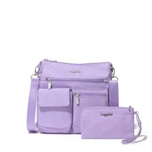 Baggallini Damen modern Everywhere Slim Umhängetasche mit RFID-Armband