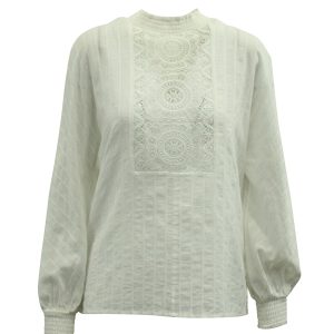 Maje Lace Blouse in Weiße Baumwolle 7833151733820
