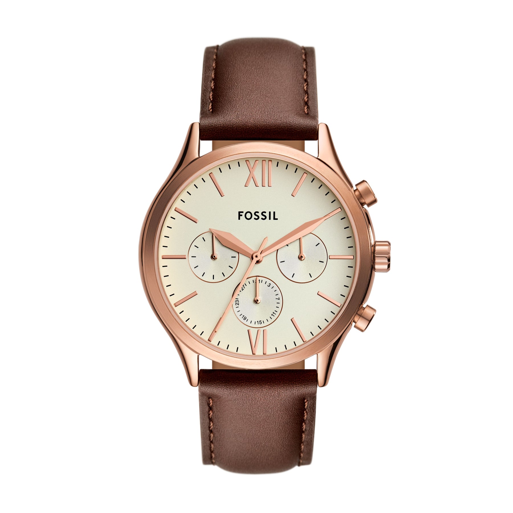 Fossil Herren Fenmore Multifunktions, Roségold-Ton Edelstahluhr