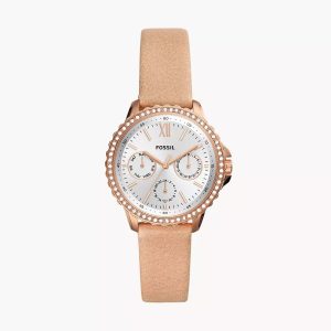 Fossil Damen izzy Multifunktion, Roségold-Ton Edelstahl Armbanduhr 7231015780412