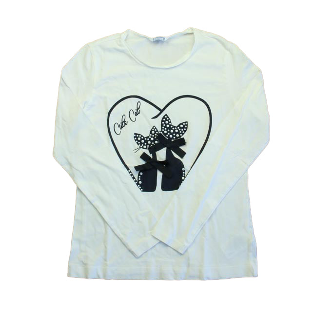 Mayoral Mädchen Weiß – Schwarzes Langarm-T-Shirt