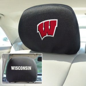 Fanmats Wisconsin Badgers bestickt Kopf Rest Cover Set – 2 Stück