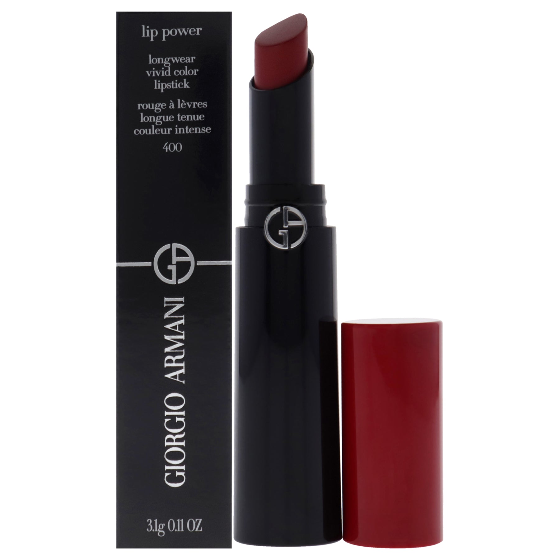 Lip Power Longwear Vivid Color Lippenstift – 400 Four Hundred von Giorgio Armani für Damen – 0,11 oz Lippenstift