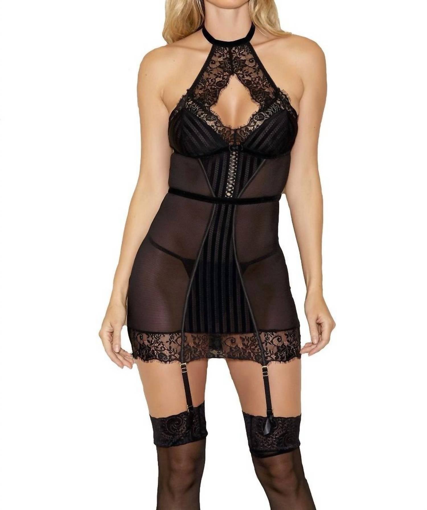 Halter Chemise in Schwarz