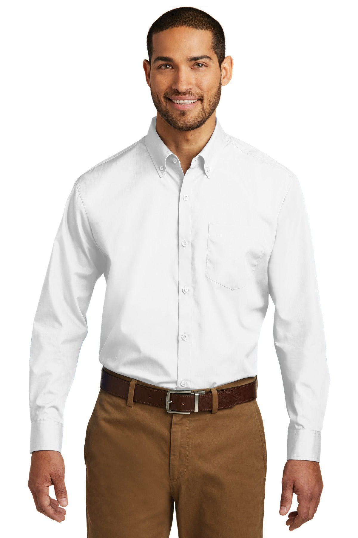 Port Authority Herren Tall Langarm sorglose Popeline Hemd TW100