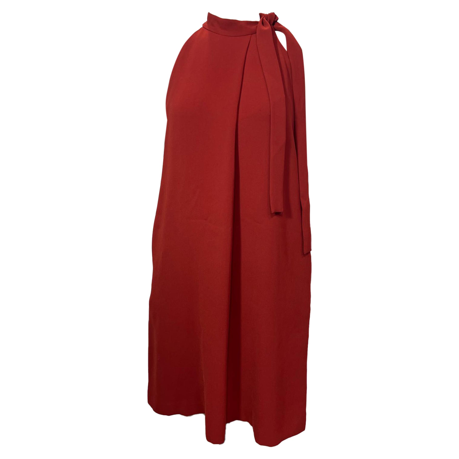 Theory Krawatte Espere Admiral Crepe Kleid in Rot Triacetat