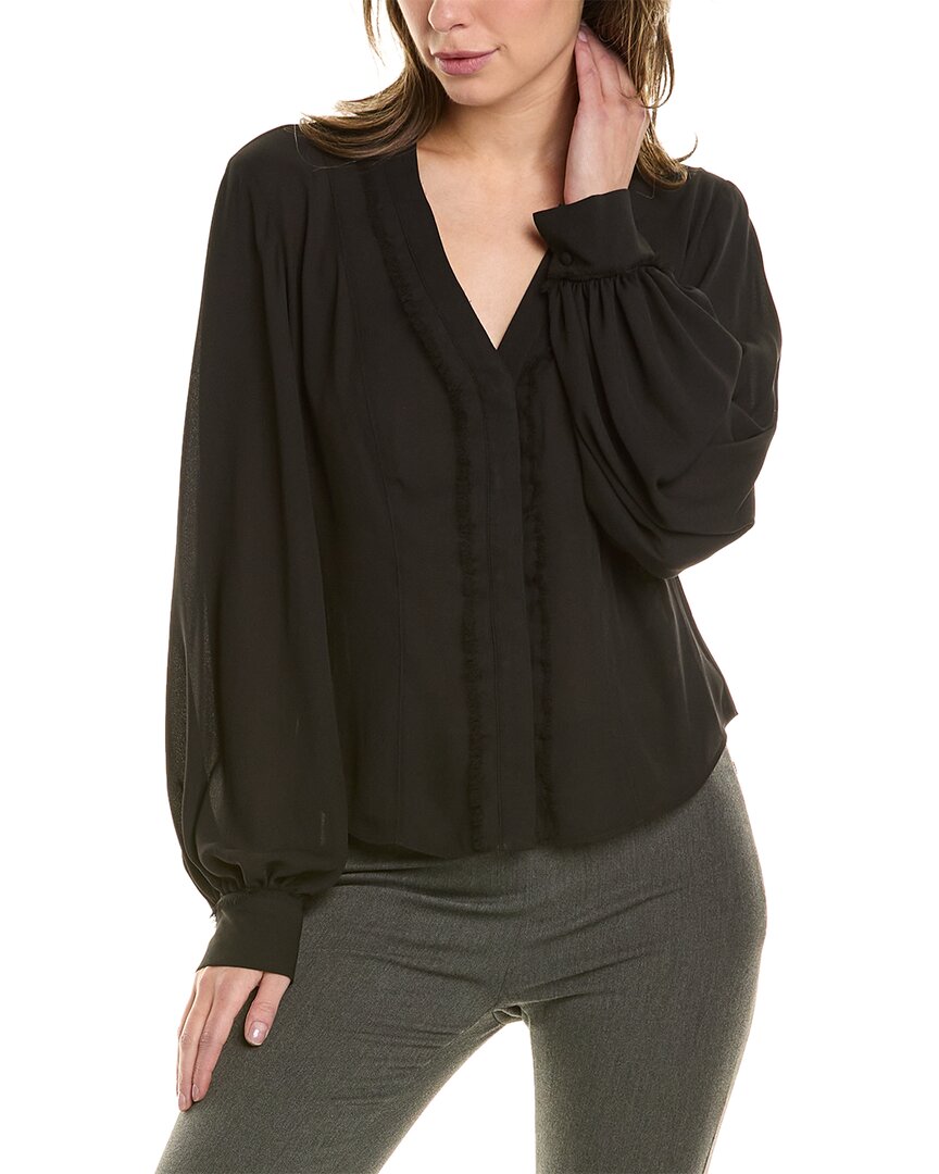 Donna Karan Frayed Besatz Bluse