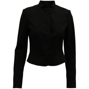 Theory Dunkelblauer Blazer mit V-Ausschnitt in Schwarz