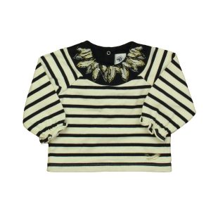 Petit Bateau Mädchen marine-weißes langärmeliges Hemd 7805821026364