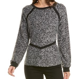 Donna Karan gerippter Inset-Pullover