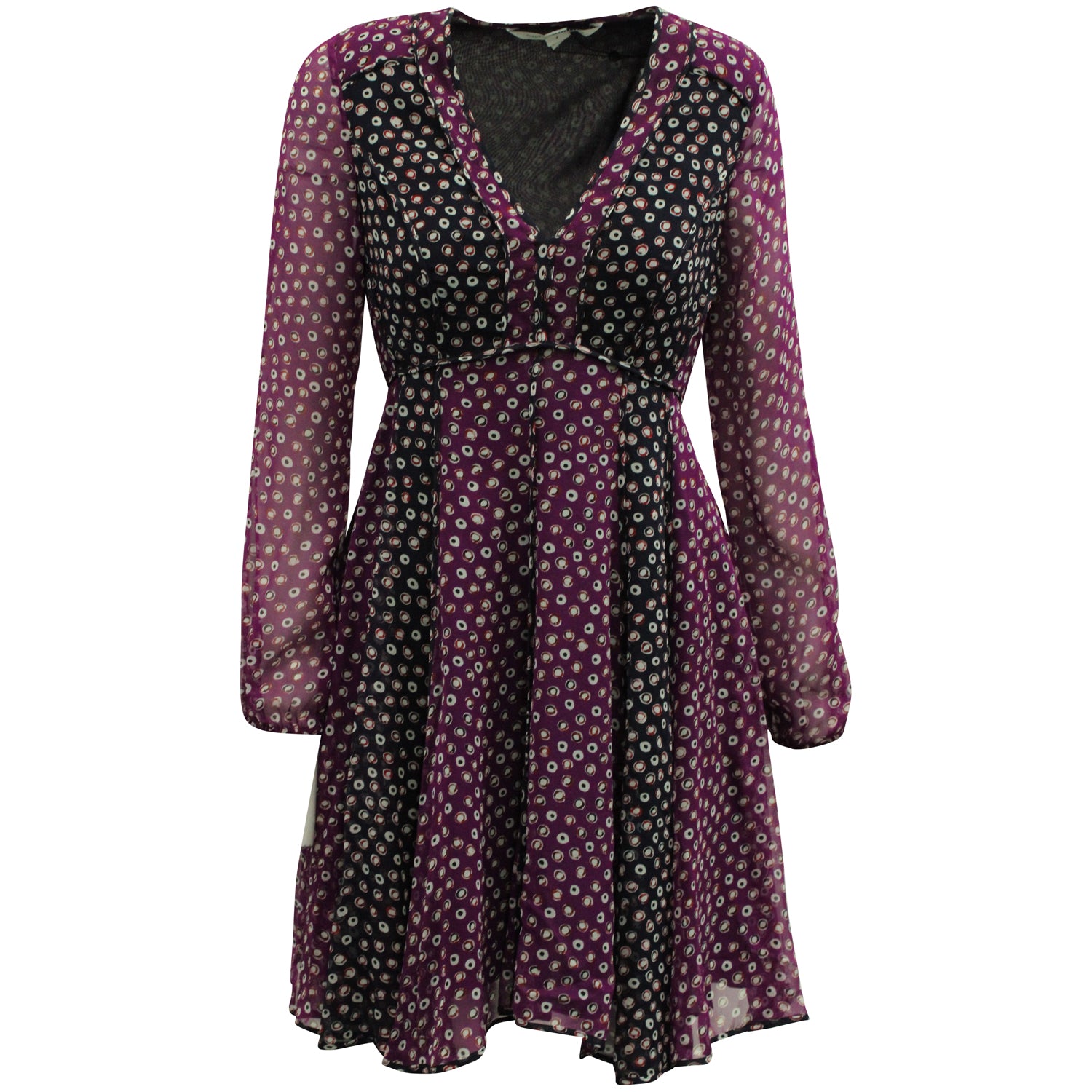 Diane Von Furstenberg Ivetta Kleid aus violetter Seide