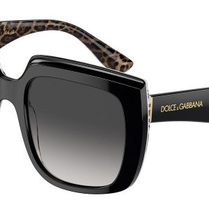 Dolce & Gabbana Damen 54mm schwarz auf Leo braun Sonnenbrille 7805816897596