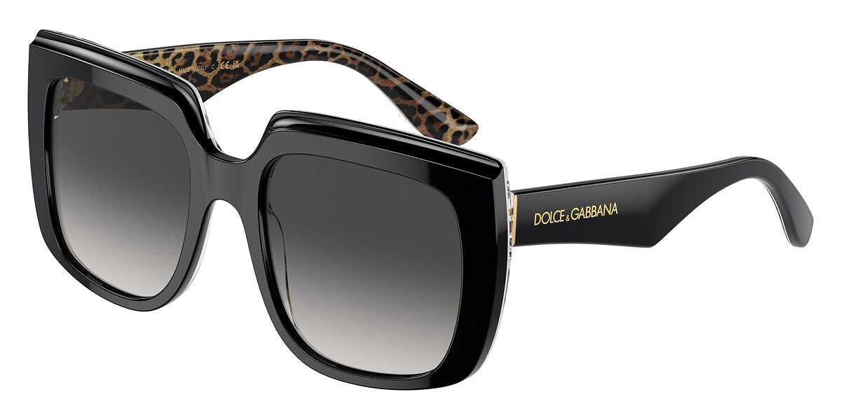 Dolce & Gabbana Damen 54mm Schwarz auf Leo Braun Sonnenbrillen