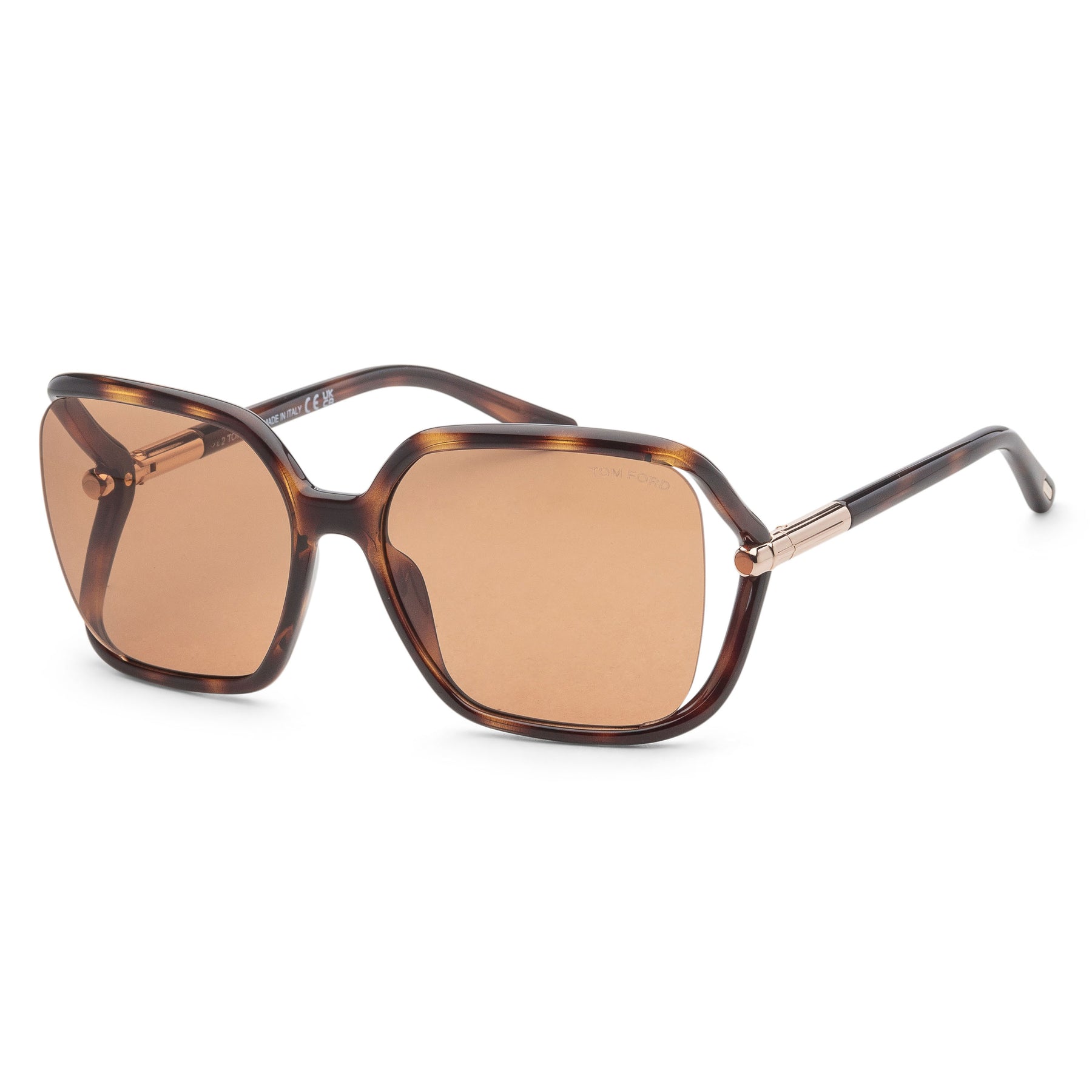 Tom Ford 60mm dunkel Havana Sonnenbrille für Damen