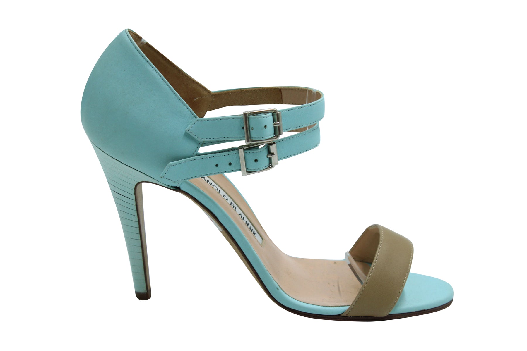Manolo Blahnik Pumps aus Leder in Blau