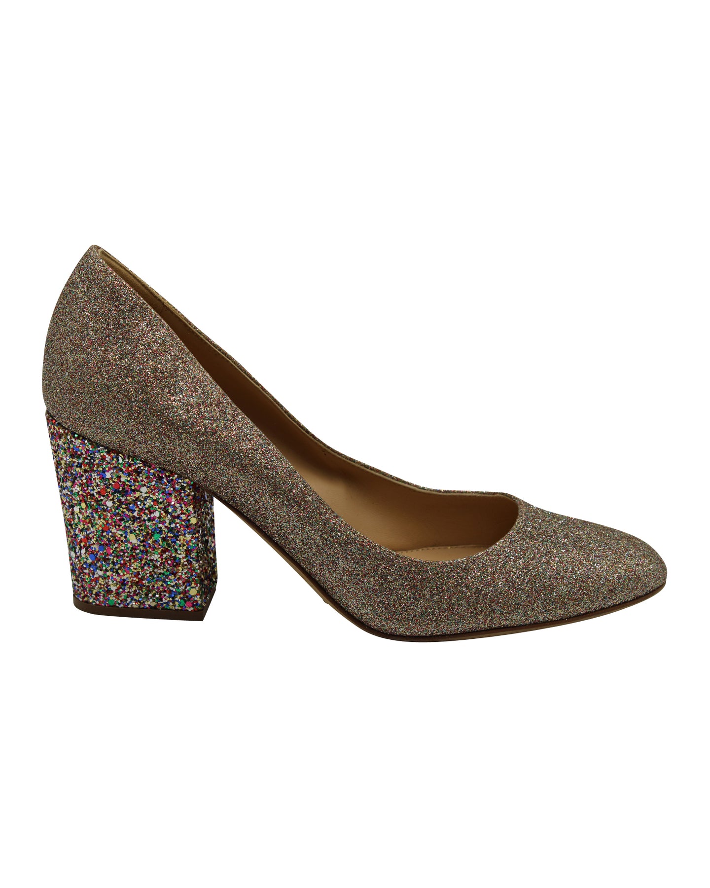 Sergio Rossi Pumps aus Leder mit Glittermuster