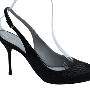 Sergio Rossi Peep Toe Slingback Absatzschuhe in Schwarz