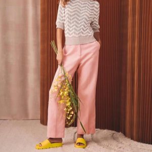 Chevron Streifen Mesh Top in neutraler Kombination