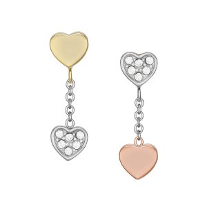 Fossil Damen Sadie Galentine Tri-Tone Edelstahl Ohrringe