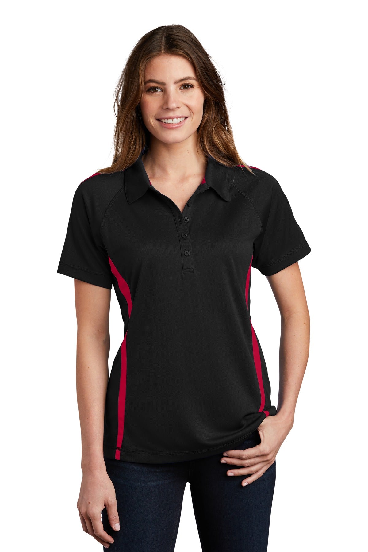 Sport-Tek Damen PosiCharge Micro-Mesh Colorblock Polo LST685