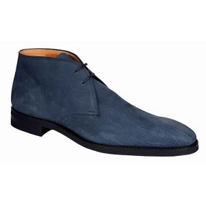 Bally Skiligny 6237888 Herren Midnight Blau genarbte Kalbsleder Wüstenstiefel