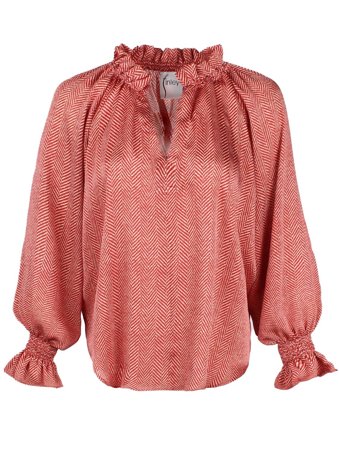 Herringbone Candace Oberteil in Rot/Creme