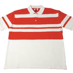 Bally 6303584 Herren Knochen/orange gestreift Bio-Baumwoll Poloshirt