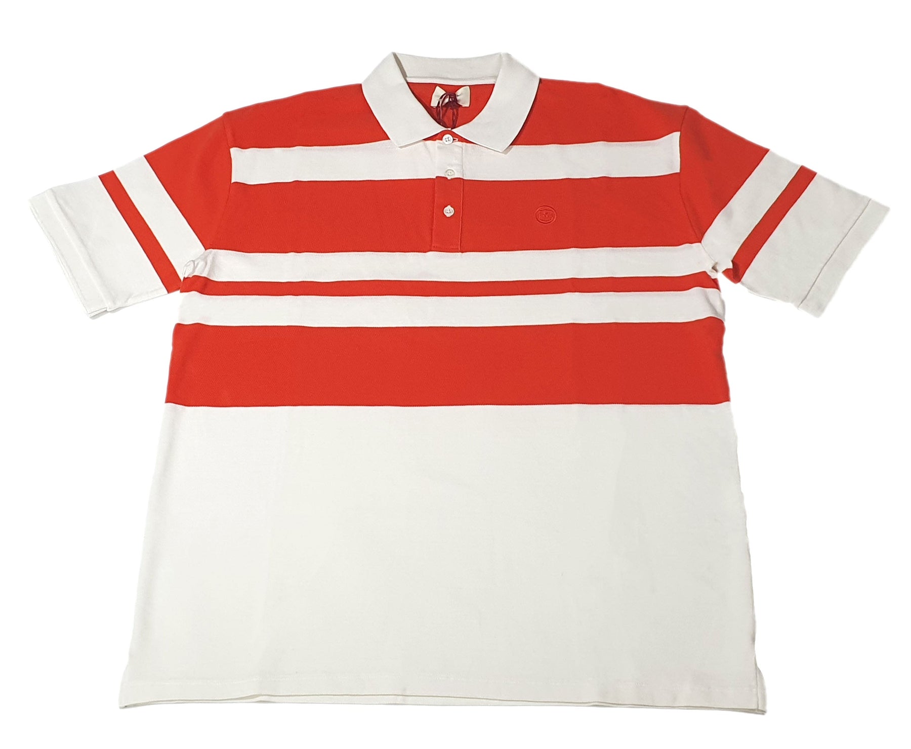 Bally 6303584 Herren Knochen / Orange gestreifte Bio-Baumwolle Poloshirt
