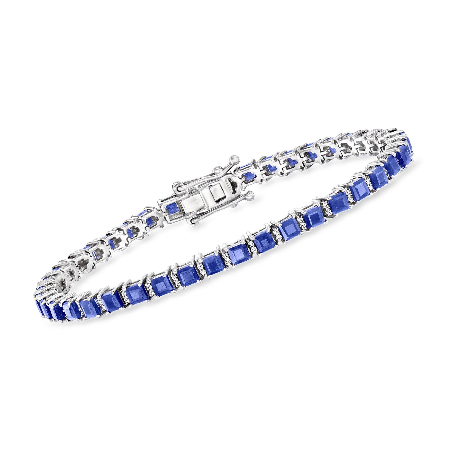 Ross-Simons Saphir und. Diamant Tennis Armband in Sterling Silber