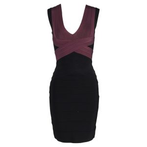 Herve Leger Bandage Kleid aus schwarzem Polyester 7833176571964