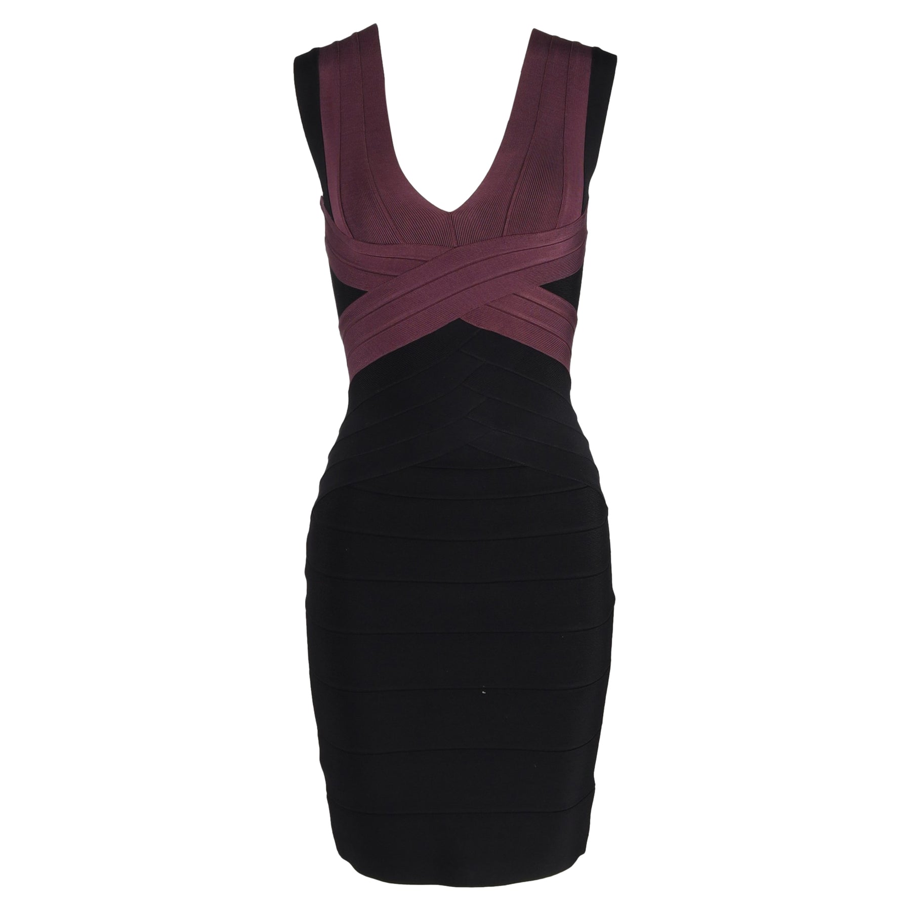 Herve Leger Bandage Kleid aus schwarzem Polyester